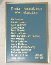 Fensmark præstetavler